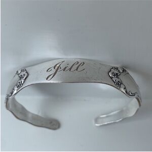 Reed & Barton Tara Vintage Sterling Sllver Engraved Cuff Bracelet OS